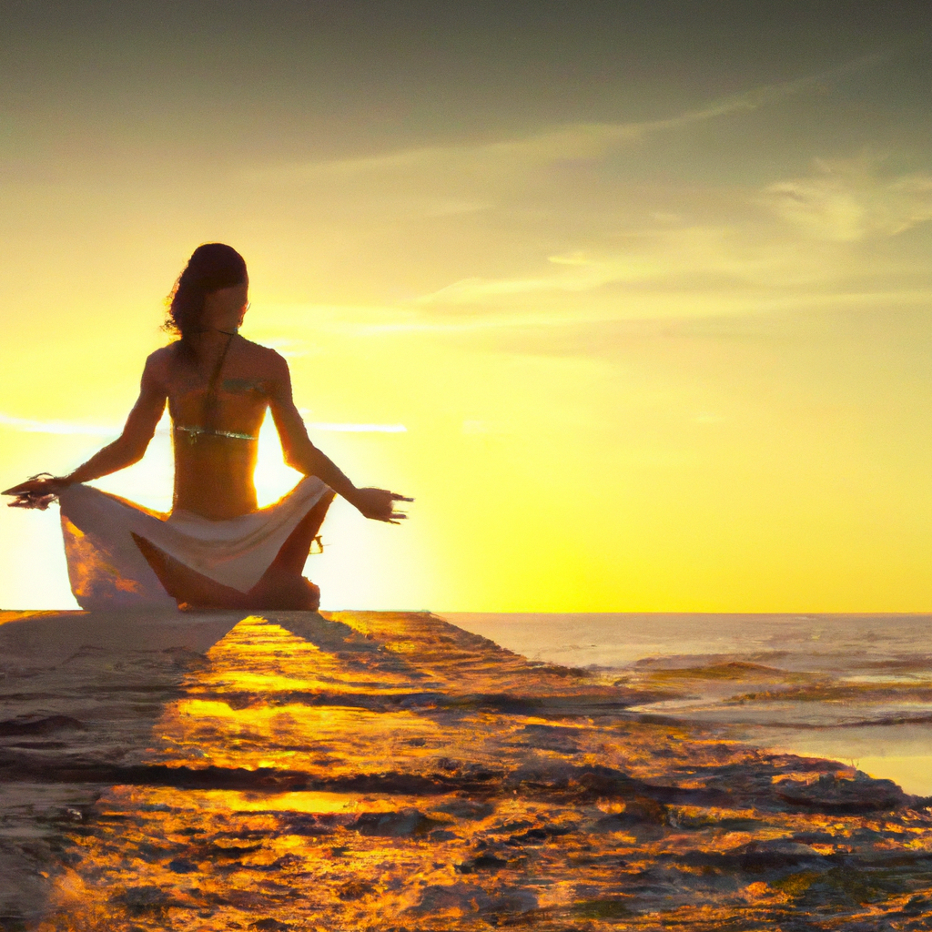 Practice Yoga Or Meditation On The Beach.