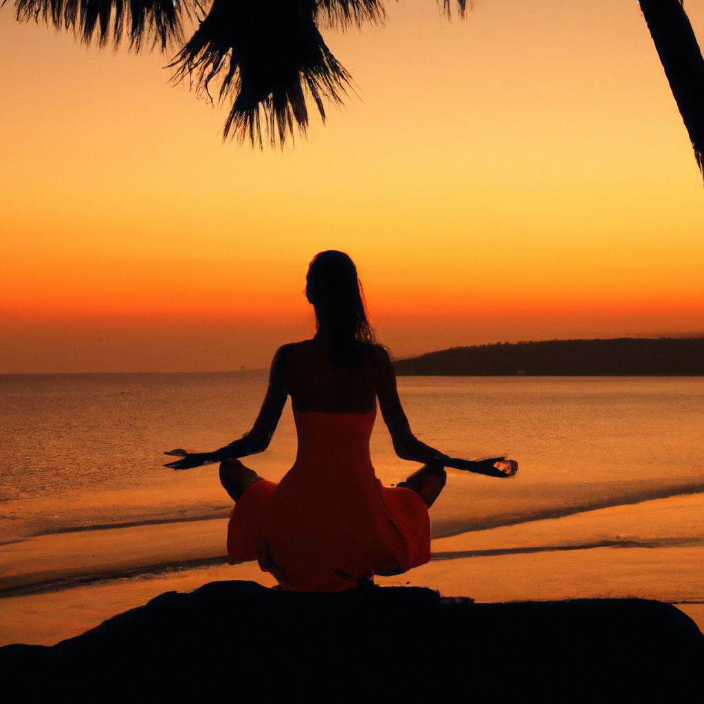 Practice Yoga Or Meditation On The Beach.